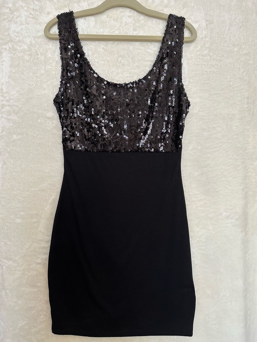 Forever 21 Black Sequin Bodice Mini Dress Size S